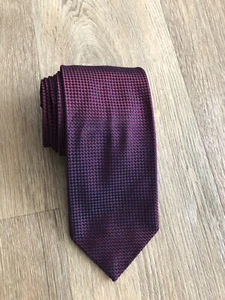 JAEGER Tie Checkered Silk Blue Red Luxury Formal Designer Authentic - Picture 1 of 18