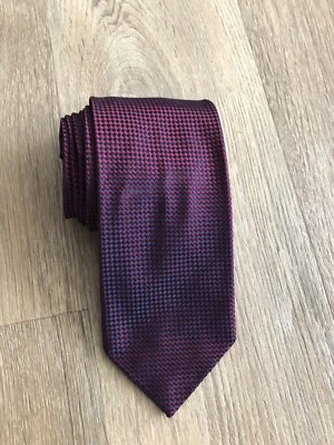 Auténtica corbata a cuadros JAEGER seda azul rojo lujo formal diseñador Foto 1 de 4