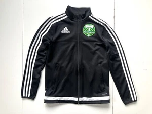 PORTLAND TIMBERS Adidas Black MLS SOCCER JACKET Zip Fan Track Coat Kid YOUTH L - Picture 1 of 9
