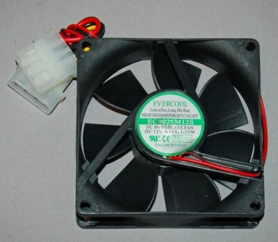 PC FAN Brushless EVERCOOL DC12V 0,11A  EC8025M12S 70mm x 70mm NEW! - Image 1 of 4