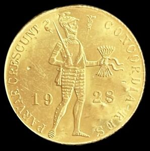 1928 GOLD NETHERLANDS 3.5 GRAMS DUCAT TRADE COIN 