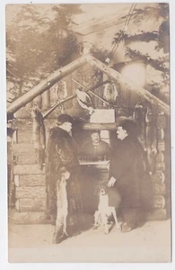VINTAGE COMIC RPPC STUDIO PHOTOGRAPH A HUNTING WE WILL GO CIRCA 1915 - Bild 1 von 2