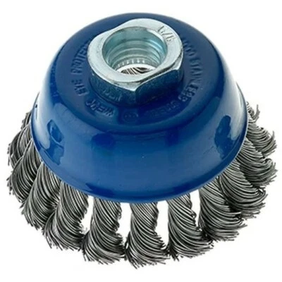 Paquete de 5 - Cepillo de taza de nudo de alambre de acero inoxidable de 2-3/4′′ x 5/8′′-11 para amoladoras angulares Foto 1 de 4