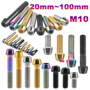 M10 Conical Allen Titanium Bolts 20mm~100mm Taper Inner Hex Cone Head Ti Screws - Picture 1 of 24