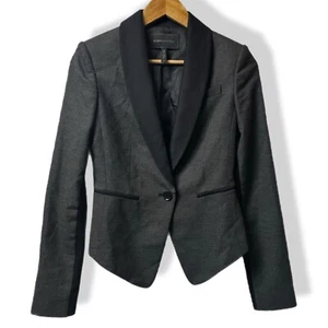 BCBGMAXAZRIA Bowie Tuxedo Blazer, Gray And Black, Contrast Lapel, Size XS - Picture 1 of 9