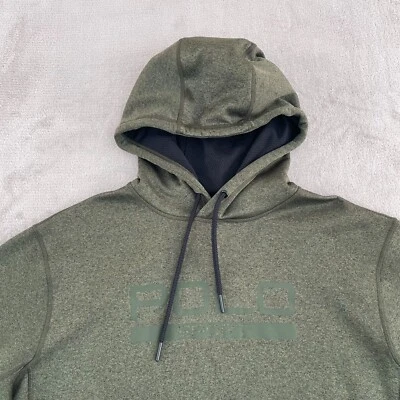 Polo Sport Ralph Lauren Performance Sudadera con Capucha Hombre Mediana Verde Ejército Logo SpellOut Foto 1 de 4