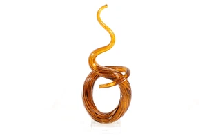 Vetro di Murano Arte Nastro Astratto Bronzo Infuso Scultura 13,25" - Foto 1 di 8