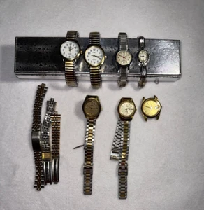 Used / Assortment of 7 Watches and Watch Band Parts - Picture 1 of 2