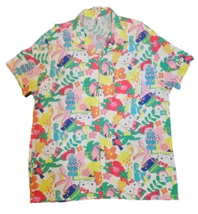MULTICOLORED HELLO KITTY HAWAIIAN THEME BUTTON UP SHIRT SIZE - XXL - Picture 1 of 14