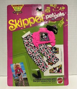 Barbie SKIPPER PET PALS FASHIONS OUTFIT 2957 Vintage 1991 NEW SEALED