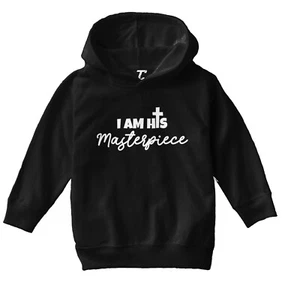 I Am His Masterpiece - God's Gift Jesus Cross Religious Toddler/Youth Hoodie - Picture 1 of 12