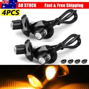 4X Mini Motorcycle Indicators Amber LED Turn Signal Light Blinker Universal Lamp - Picture 1 of 13