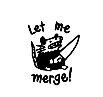 Let Me Merge Vinyl Decal Funny Possum Choose Size and Color - Image 1 of 4