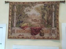  Beautiful Vintage 1970's Italian Hand made Romantic Tapestry Large 76" by 54 " 