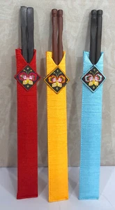 Three 3 Pairs Asian Chinese Wooden Chopsticks With Slide Holders New - Picture 1 of 5