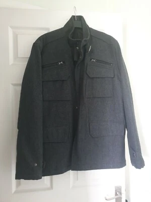 Men's Grey Wool DKNY Jacket Size M - Image 1 of 4