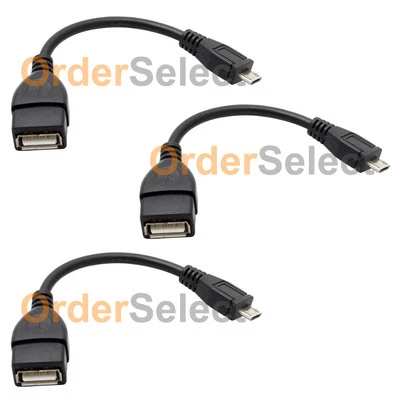 3 NUEVOS Cable USB Micro B a A OTG para Samsung Galaxy S5 S6 S7 Edge Plus Active Foto 1 de 4