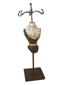 (30991) FIGURA MANIQUI MADERA COLGADOR PARA COLGAR JOYAS MARRON ABIERTO - Picture 1 of 1