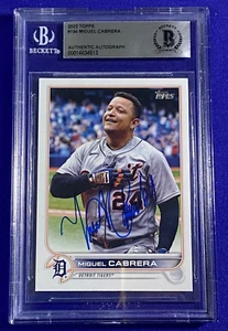 Detroit Tigers MIGUEL CABRERA  Signed 2022 Topps Card Beckett Slabbed - Picture 1 of 1