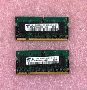 2 X 512MB SAMSUNG DDR2-533 PC2-4200S MEMORY SODIMM - M470T6554CZ3 - 1GB TOTAL - Picture 1 of 2