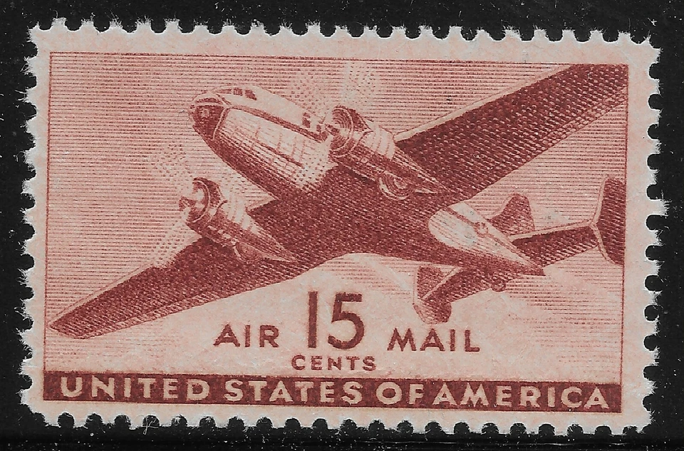 US Scott #C28, Single 1941 Air Mail 15c FVF MNH - Image 1 of 1
