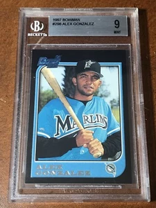 Tarjeta de béisbol Bowman International Florida Marlins 1997 #298 Alex Gonzalez BGS 9 - Imagen 1 de 2