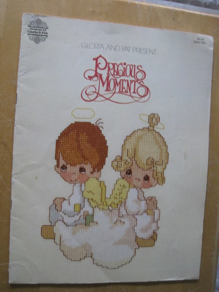 1980 Precious Moments PM-1 Counted Cross Stitch Pattern Book/NEED SURGERY $$ - Image 1 of 2