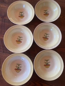 Set di 6 ciotole Taylor Smith Taylor Swiss Provincial 6"" giallo antico 1952 - Foto 1 di 21