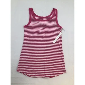Pullover smanicato Caslon donna taglia small rosa bianco a righe scollo a scoop canotta - Foto 1 di 6