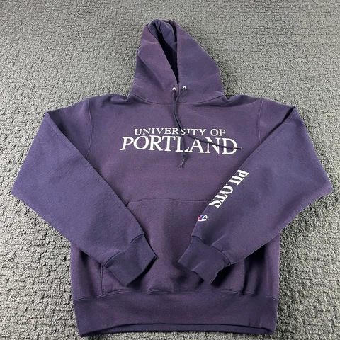 University Of Portland Pilots Hoodie Mens S Purple Champion Sweatshirt NCAA Cover