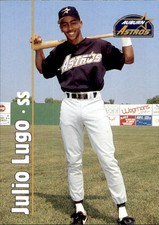 1995 Auburn Astros Team Issue #8 Julio Lugo Dominican Republic DR Baseball Card