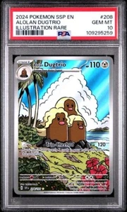 2024 Pokemon Surging Sparks Alolan Dugtrio Illustration Rare IR #208/191 PSA 10 - Picture 1 of 2