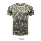 Mens Camo T-Shirt Tactical Tee Short Sleeve Military Army Camouflage Uniform Us
