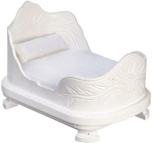 Dolls House White Single Belter Bed Miniature Wooden Bedroom Furniture 1:12 - Picture 1 of 8