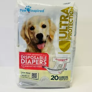 Paw Inspired Disposable Diapers Super Absorbent Ultra Protection Pack Of 20 XL - Picture 1 of 12