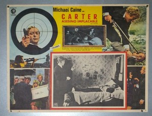 GET CARTER - MICHAEL CAINE / ALUN ARMSTRONG - ORIGINAL MEXICAN LOBBY CARD