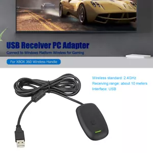 Portable USB Receiver pc Adapter Gaming Accessories for Xbox 360 Wireless Handle - Picture 1 of 12