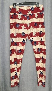 Lularoe Stars and Stripes Printed Leggings Tall & Curvy - Picture 1 of 8