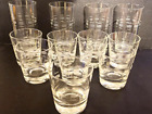 Vintage MCM Etched Glass Whiskey Tumblers set 12 pcs