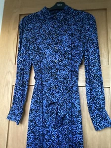 Blue Belted Midi Shirt Dress Size 8 Next Day Post - Picture 1 of 7