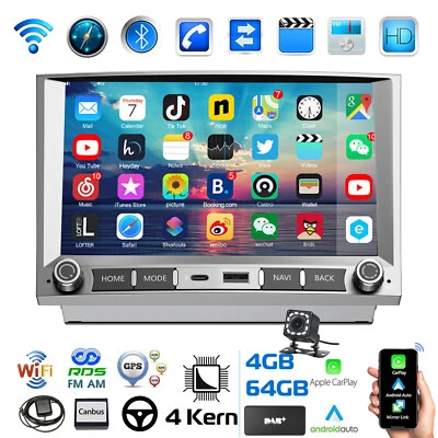 ESSGOO Radio de coche Carplay + DAB Bluetooth para Porsche 911 987 997 Boxster 2005-2012 2 DIN