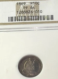 1869 US Mint Seated Liberty Half Dime NGC/ANACS PR64 Super Rare In This Grade! - Picture 1 of 5