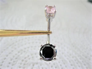 2,40 ctw DOPPELTER SCHWARZER DIAMANT BAUCHRING mit PINK, ZERTIFIKAT, GRATIS DIAMANTTESTER - Bild 1 von 7
