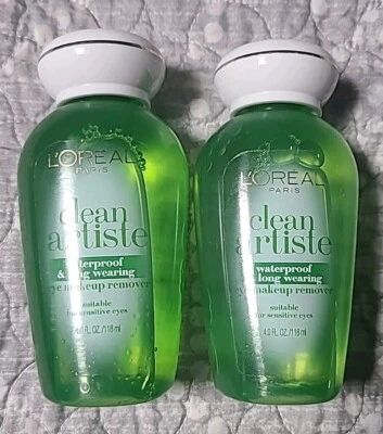 2X L'OREAL Paris Clean Artiste Waterproof & Long Wearing Eye Makeup Remover 4oz - Image 1 of 4