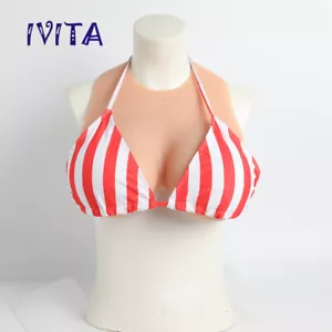 2XL Boobs Silicone Breast Forms Transgender Fake Boobs Vest Style DD Cup - Picture 1 of 12
