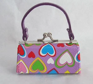 Cartera de corazón de lavanda multicolor se adapta a muñecas chicas americanas de 18 - Imagen 1 de 1