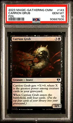2023 MTG Magic the Gathering Commander Masters Foil Carrion Grub PSA 10 POP 1 - Image 1 of 4