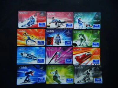 2006 Italy rare set 12 VISA ELECTRON CREDIT CARDS Winter XX Olympics TORINO - Image 1 of 2