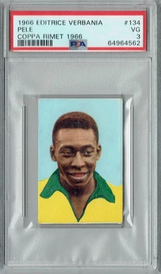 Tarjeta coleccionable PSA 3 Pelé 1966 Editrice Verbania #134 Coppa Rimet 1966 Foto 1 de 3