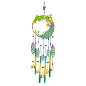 Wind Chimes, 28" Peacock Wind Chimes with Copper Bells Compose a Zen - Picture 1 of 7